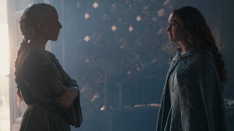 Rhaenyra and Alicent talking