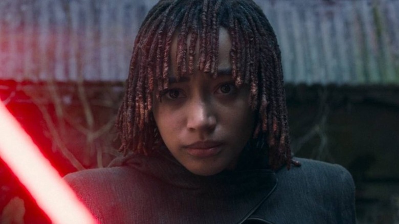 Osha with red lightsaber