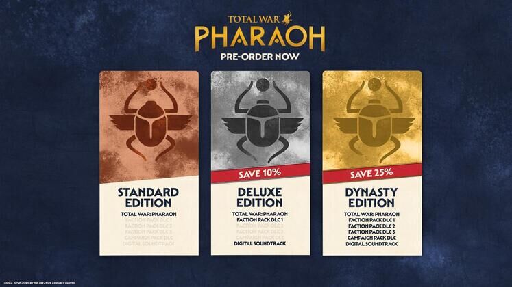 Total War: Pharaoh Price and Details of Deluxe and Dynasty Editions